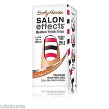 Nail color 16 polish strips 530 STRIPE OUT Red Black Sally Hansen Salon Effects - £4.78 GBP