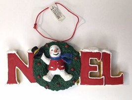 NOEL &amp; Snowman with Wreath Christmas Tree  Ornament Midwest Importers - £7.90 GBP