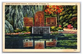 Westinghouse Memorial Schenley Park Pittsburgh PA Linen Postcard N26 - $2.92