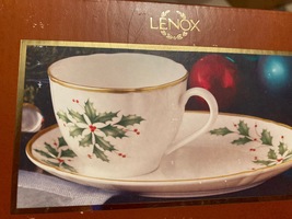 Lenox holiday plate and cup in original box, new - $40.00