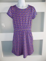 Lularoe Perwinkle Blue Design Mae Dress Size 6 Girl&#39;s - $336.91 MXN