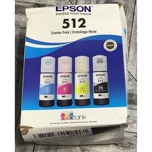 Genuine Epson EcoTank 512 Combo Pack Cyan Magenta Yellow Black Exp 2027 - £16.61 GBP