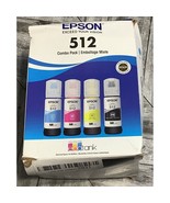 Genuine Epson EcoTank 512 Combo Pack Cyan Magenta Yellow Black Exp 2027 - £16.59 GBP