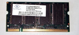 512MB Ddr Memory 200-pin SO-DIMM PC-2700S &#39;nanya NT512D64SH8B0GM-6K - £14.70 GBP