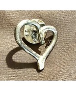 Silver Tone Heart Broach Lapel Pin 1 Inch - $12.33 CAD