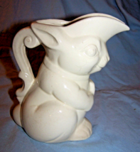 Vintage Ceramic White Rabbit Pitcher-6 inches tall - £10.99 GBP