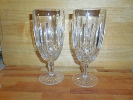 2 Mikasa Old Dublin lead crystal Footed Ice Tea Glasses 7.75&quot; (Discontinued) - £18.60 GBP