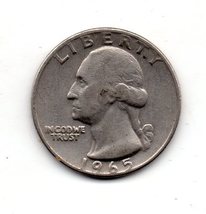 1965 Washington Quarter - Circulated Minimum Wear  - $7.99
