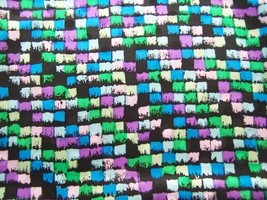 30″ X 44″ Stained Glass Pure Silk Jacquard Fabric Blk Lavender Green Pink Blue - £16.03 GBP