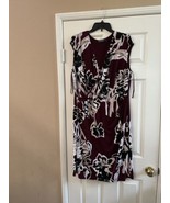 Lauren Ralph Lauren 16W Burgundy Black Faux Wrap Floral Sleeveless Dress... - £29.21 GBP