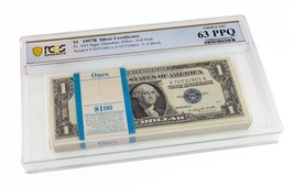 1957B Full Pack of 100 Notes Graded by PCGS as Choice 63 PPQ Fr. 1621 - £2,057.99 GBP