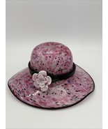 Murano Italy Hand Blown Hat Vase Large Bowl Flower Art Glass Specks Of Pink - $54.14 CAD