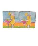 Set of 2 Happy Hour Beach Summer Drinks Beverage 5&quot; Napkins, 36 Ct Total - €8,55 EUR