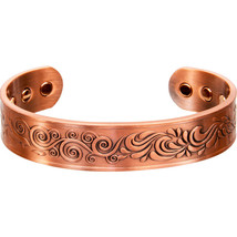 Adjustable Magnetic Antiqued Copper Bracelet with Four Elements Design! - £12.58 GBP