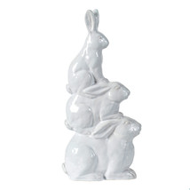 A&amp;B Home 17&quot; White Stacking Ceramic Rabbits Statue - £52.22 GBP