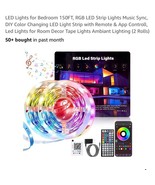 LED Lights for Bedroom 150FT, RGB LED Strip Lights Music Sync, DIY Color... - $522.42 MXN