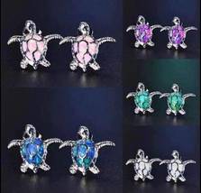 New Beautiful Opal Sea Turtles Miniature Stud Earrings - £5.50 GBP