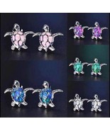New Beautiful Opal Sea Turtles Miniature Stud Earrings - $133.27 MXN