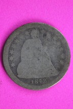 1842 P Seated Liberty Dime Exact Silver Coin Shown In Pics Low Grade Filler 06 - £11.31 GBP