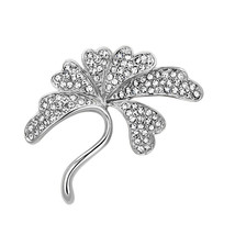 LO2875 - Flash Rose Gold White Metal Brooches with Top Grade Crystal  in Clear - $33.13 CAD