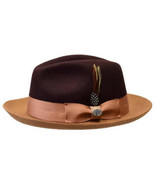 Men BENTLY Hat Australian Wool Fedora Damien Collection DM756 Brown/Camel - $89.40 CAD