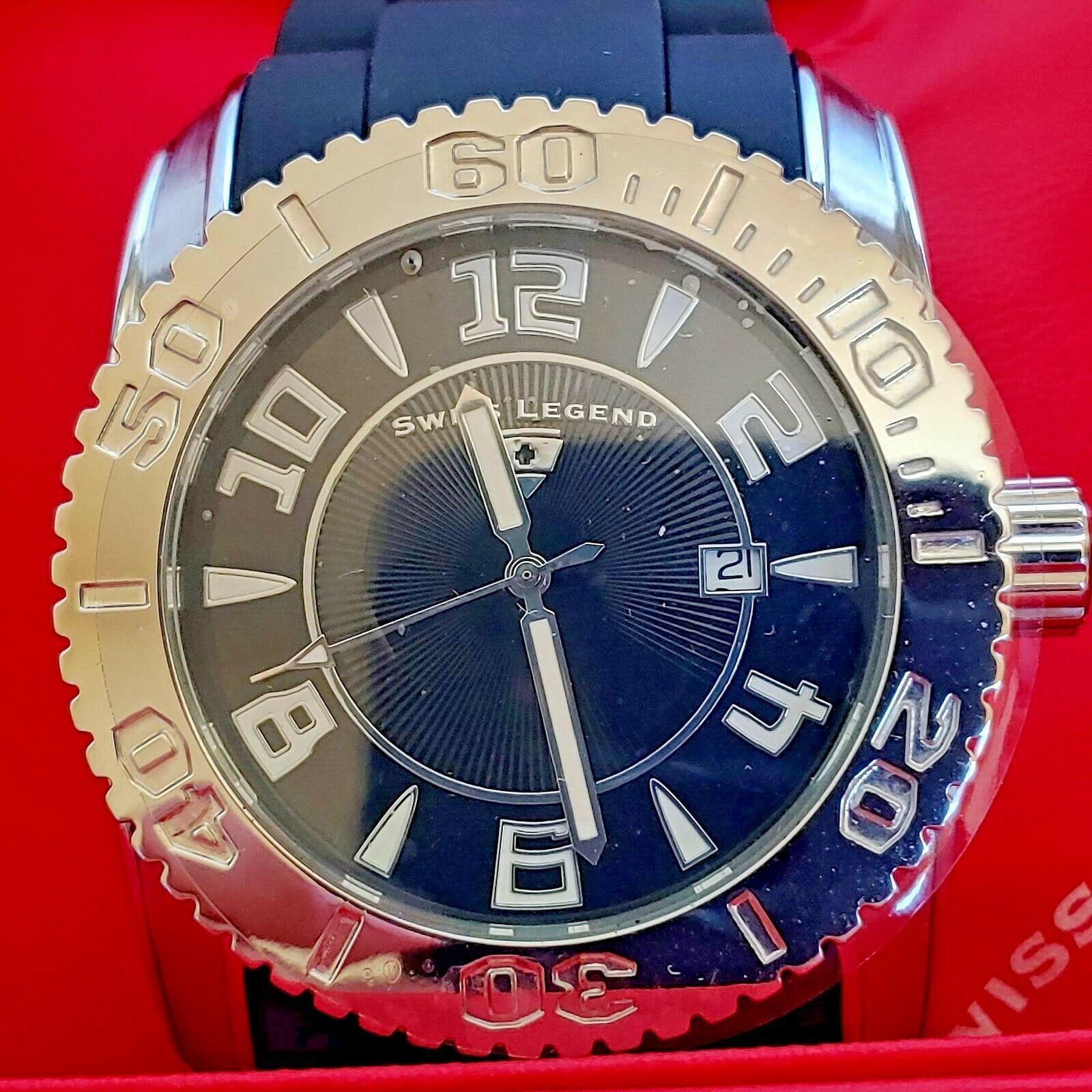 Swiss Legend | Commander SL-20068-01 Black Face and Band NIB - $195.00