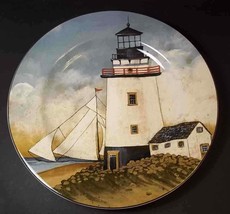 By the Sea Lighthouse salad plate David Carter Brown Oneida 8.25&quot; #1 - £7.15 GBP