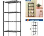Elegant Black 5-Tier Adjustable Wire Shelving for Pantry &amp; Closet, 53.5"... - $74.20