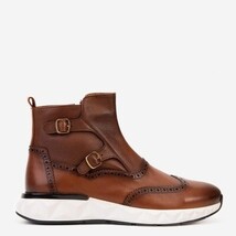 The Stealth Wingtip Buckle Tan Leather Men Boot image 8