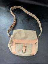 Vintage We&#39;Ll Bean Beige Lona Cuero Hebilla Cruzado Bolso Bandolera 11 x... - $40.53