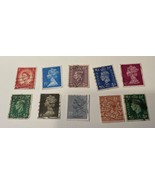 10 Vintage Mixed British Stamps Of Queen and King By Machin 1924 - £5.05 GBP