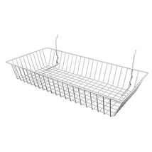 Only Hangers White Slatwall Gridwall Multi Basket 24&quot; W x12&quot; D x 4&quot;H - $18.43