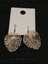 Gold Leaf Hook Earrings - $4.95