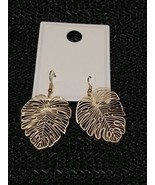 Gold Leaf Hook Earrings - $6.77 CAD
