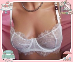 Wow 32DD White Silver Bridal Wicked Uplift Push Up Wo Pading Victorias Secret Bra - £31.62 GBP