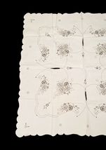 Vintage Handmade Embroidered Tablecloth 40"x40" w/ 8 Napkins 9" Floral Unused image 2