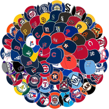 70 Pcs All 30 MLB Baseball Team Stickers &amp; Baseball Cap Logos Waterproof Vinyl - £10.58 GBP