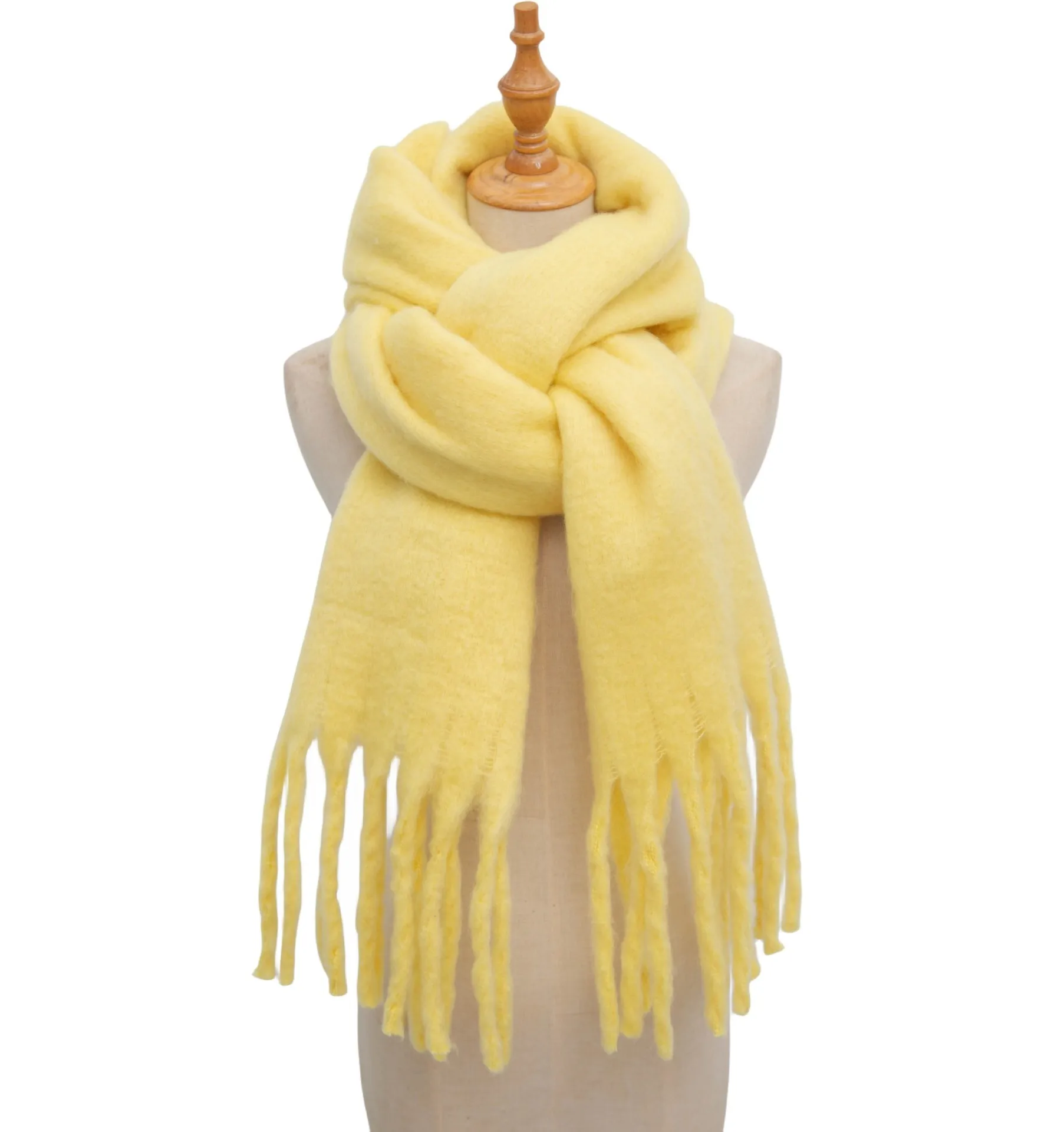 Luxury Winter Cashmere Scarf Women Warm Pashmina Shawl with Tassels (23) - $18.50