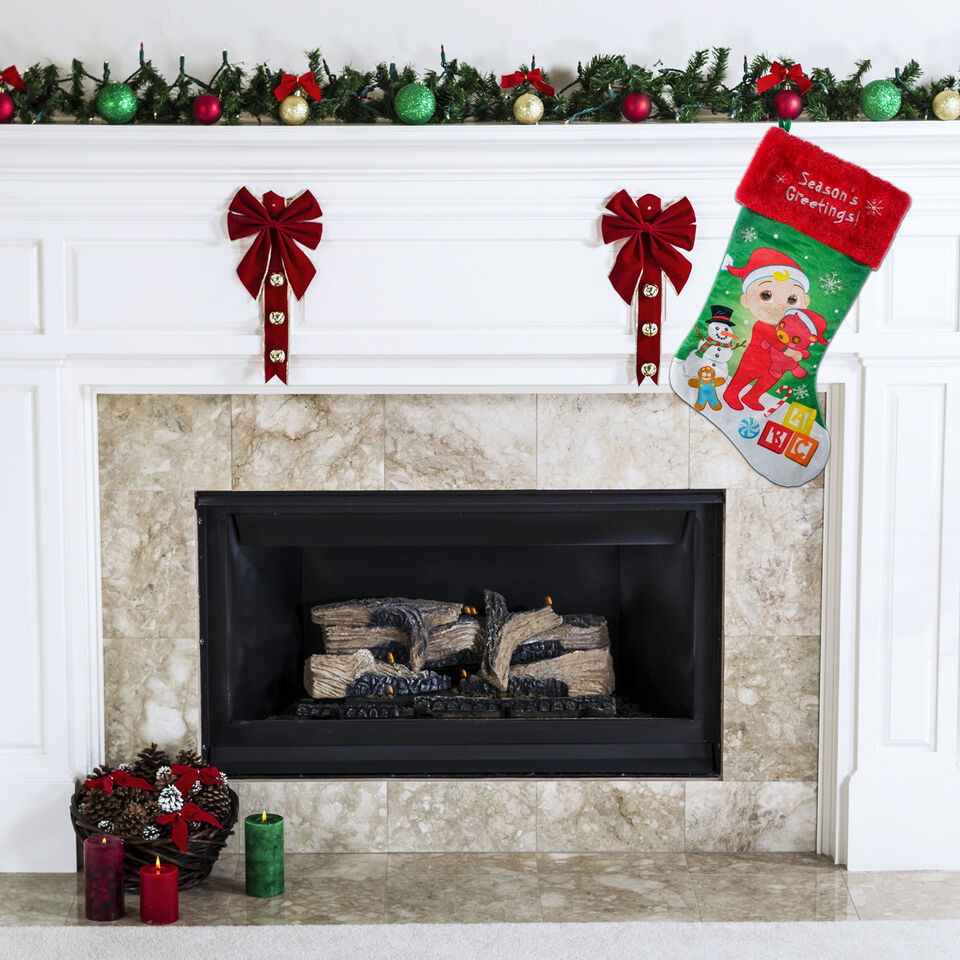 CoComelon JJ “Season’s Greetings” Velour Christmas Stocking Multi-Color 20 inch Item image 3