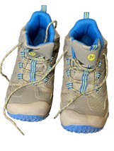 Merrell Boys Kids Boots Chameleon Waterproof Leather Ankle Hiking Lace Up Gray 4 - £18.67 GBP