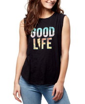 William Rast Womens Crossover Back Graphic Tank Top Size:X-Small Color:Black - £30.65 GBP