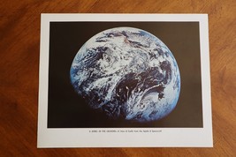 Vintage NASA 11x14 Photo/Print 68-HC-871 Earth Seen from Apollo 8 Jewel ... - $12.00