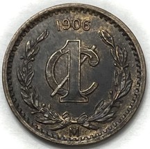 1906 NARROW DATE MO Mexico Centavo Coin Mexico City Mint CONDITION AU - $10.89
