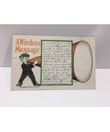 Post Card 1905 &quot;A Wireless Message&quot; Stamped 1908 Man Shouting Through Tu... - £33.87 GBP