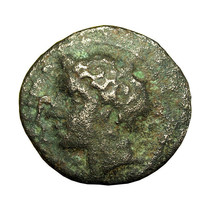 Ancient Greek Coin Kamarina Sicily AE12mm Female Head left / Bull 02835 - £18.34 GBP