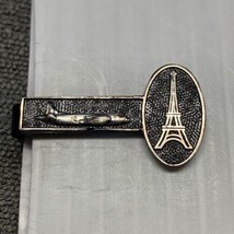 Vintage Airplane Paris Eiffel Tower Lapel Tie Pin Clip Bar Aviation KG - $14.85
