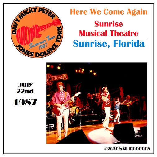 The Monkees Live in Sunrise, Florida 1987 CD July 22, 1987 2CD Very Rare - $25.00