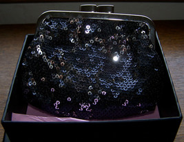 Victoria&#39;s Secret - Angel Forever - Black Sequined Clutch/Coin Purse - Nib! - £15.84 GBP