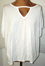 New Womens PrAna NWT L Linden Top White Modal Tee V Back SS Soft Jersey Shirt  - $74.25