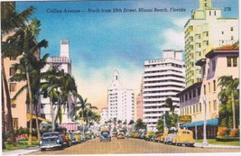 Postcard Collins Avenue North From 29th Street Miami Beach Florida - $2.96